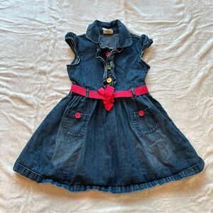 2/20$ Kids Denim Ruffle Dress with Colourful Buttons size 5